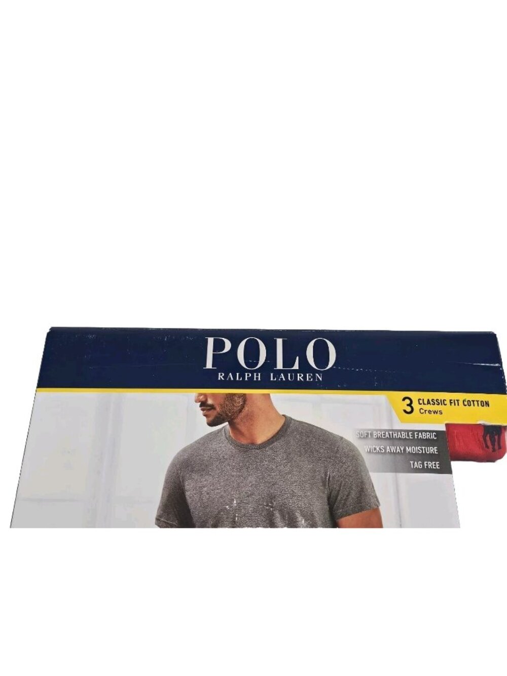 Polo Ralph Lauren Men's Navy Blue Red Classic Fit Crew-Neck 3 Pack T-Shirt